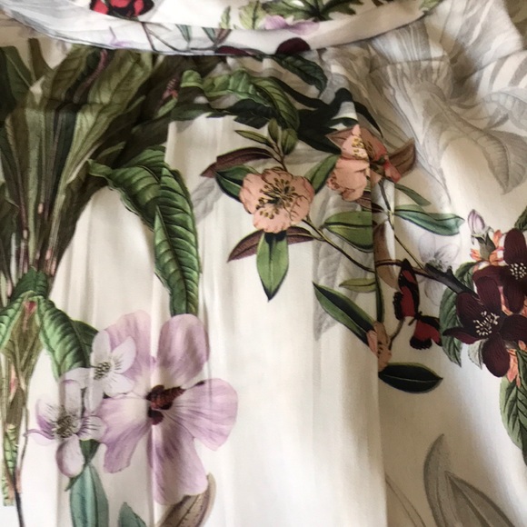 H&M Sleeveless Satin Bird and Floral Print Dress - Picture 8 of 8